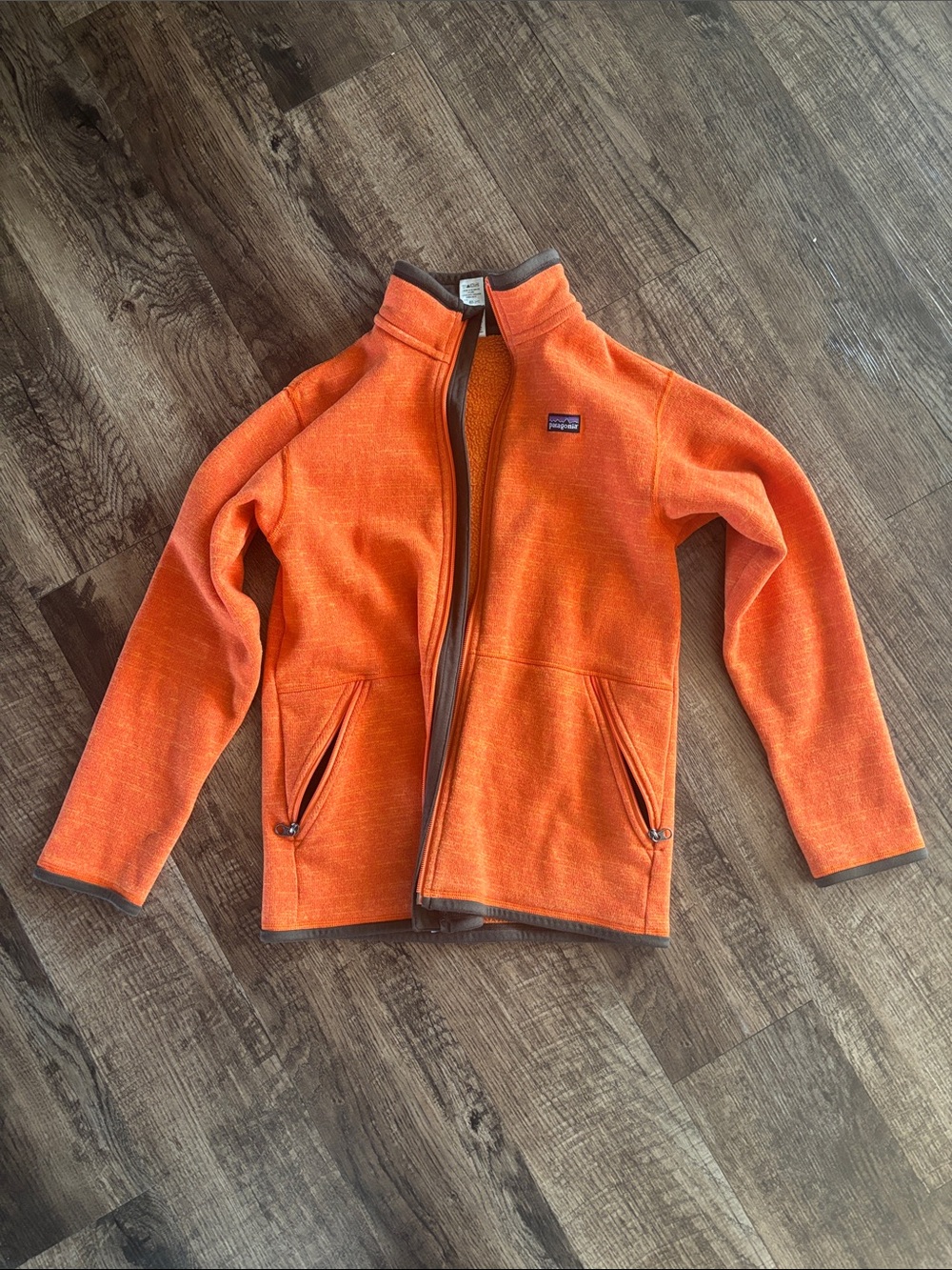 Patagonia Kids Orange Full‑Zip Fleece Jacket
